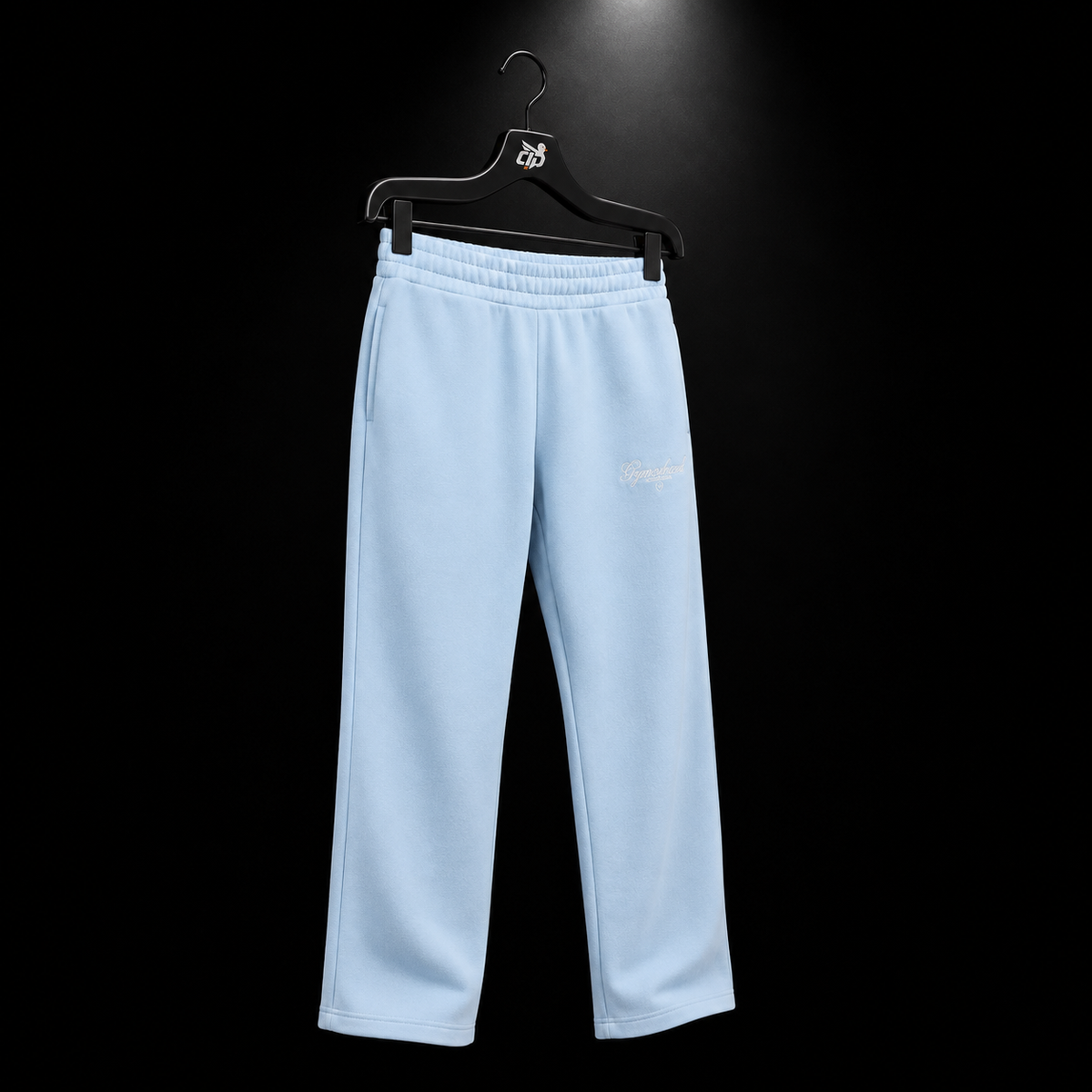 Gymshark Script Embroidery Joggers Chilled Blue, vista completa — Crazy!Duck Hype