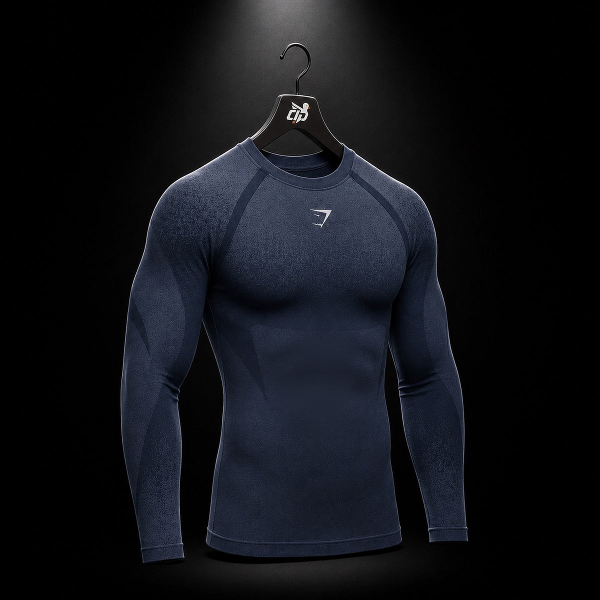 Gymshark Shadow Seamless Long Sleeve T-Shirt Heavy Blue, vista completa — Crazy!Duck Hype