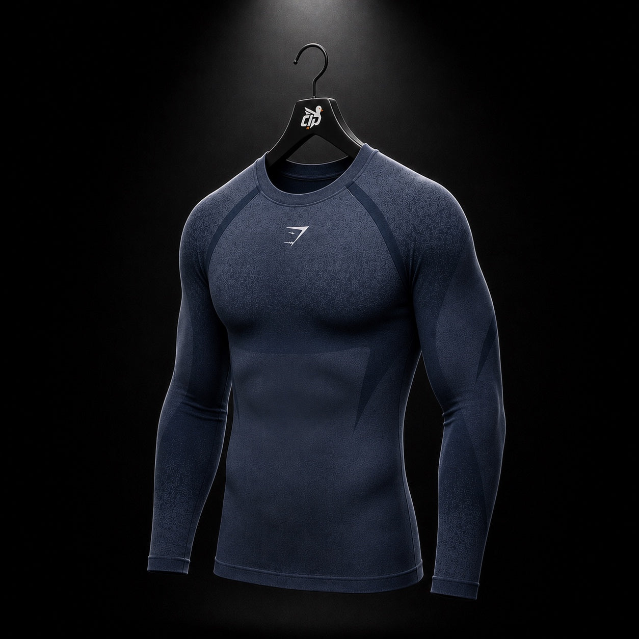 Gymshark Shadow Seamless Long Sleeve T-Shirt Heavy Blue, vista trasera — Crazy!Duck Hype