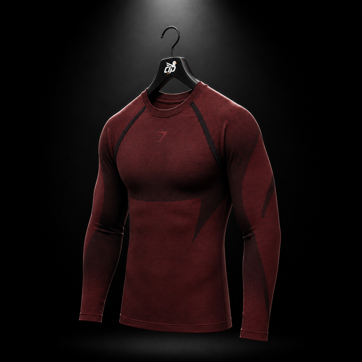 Gymshark Shadow Seamless Long Sleeve T-Shirt Sets Red, vista trasera — Crazy!Duck Hype