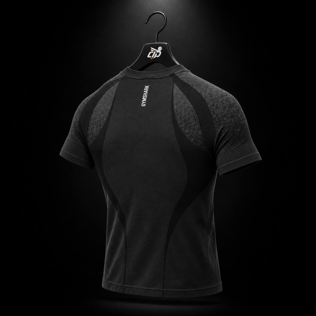 Gymshark Shadow Seamless T-Shirt Black, vista trasera — Crazy!Duck Hype
