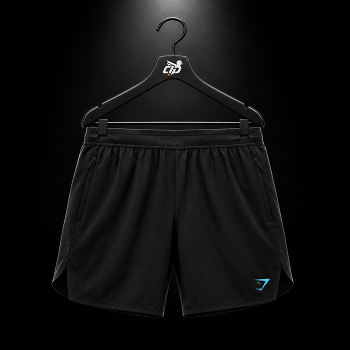 Gymshark Shorts Fit Repeat 6, vista frontal — Crazy!Duck Hype