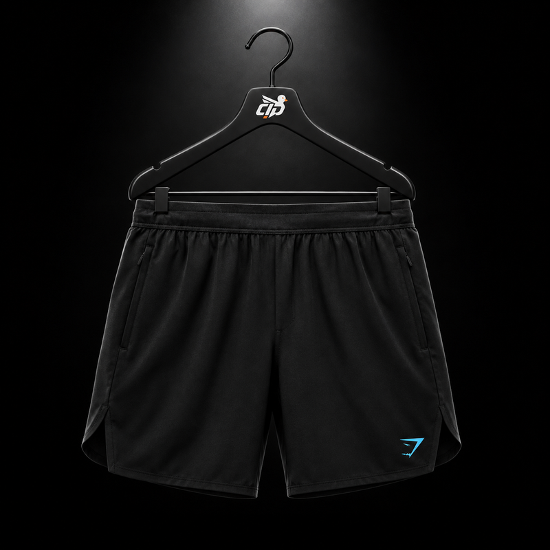 Gymshark Shorts Fit Repeat 6, vista frontal — Crazy!Duck Hype