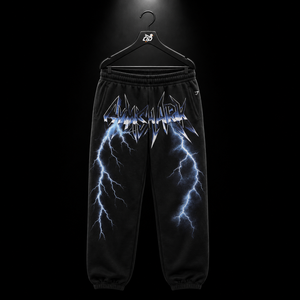 Gymshark Straight Leg Pants Eagle Band Style Graphic, vista frontal — Crazy!Duck Hype