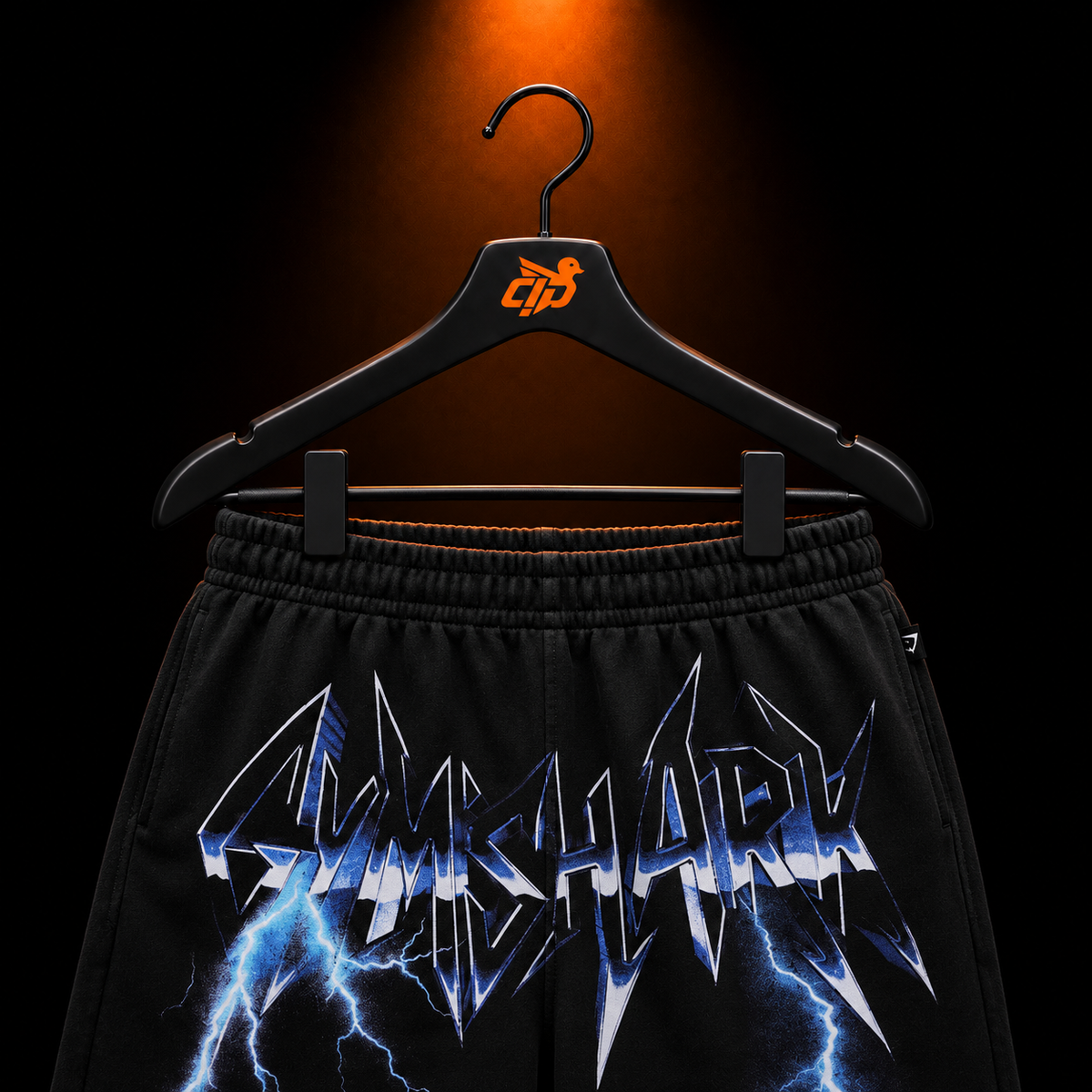 Gymshark Straight Leg Pants Eagle Band Style Graphic con presentación de producto — Crazy!Duck Hype