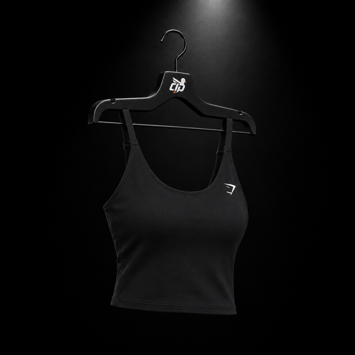 Gymshark Training Shelf Cami Tank Black, vista completa — Crazy!Duck Hype