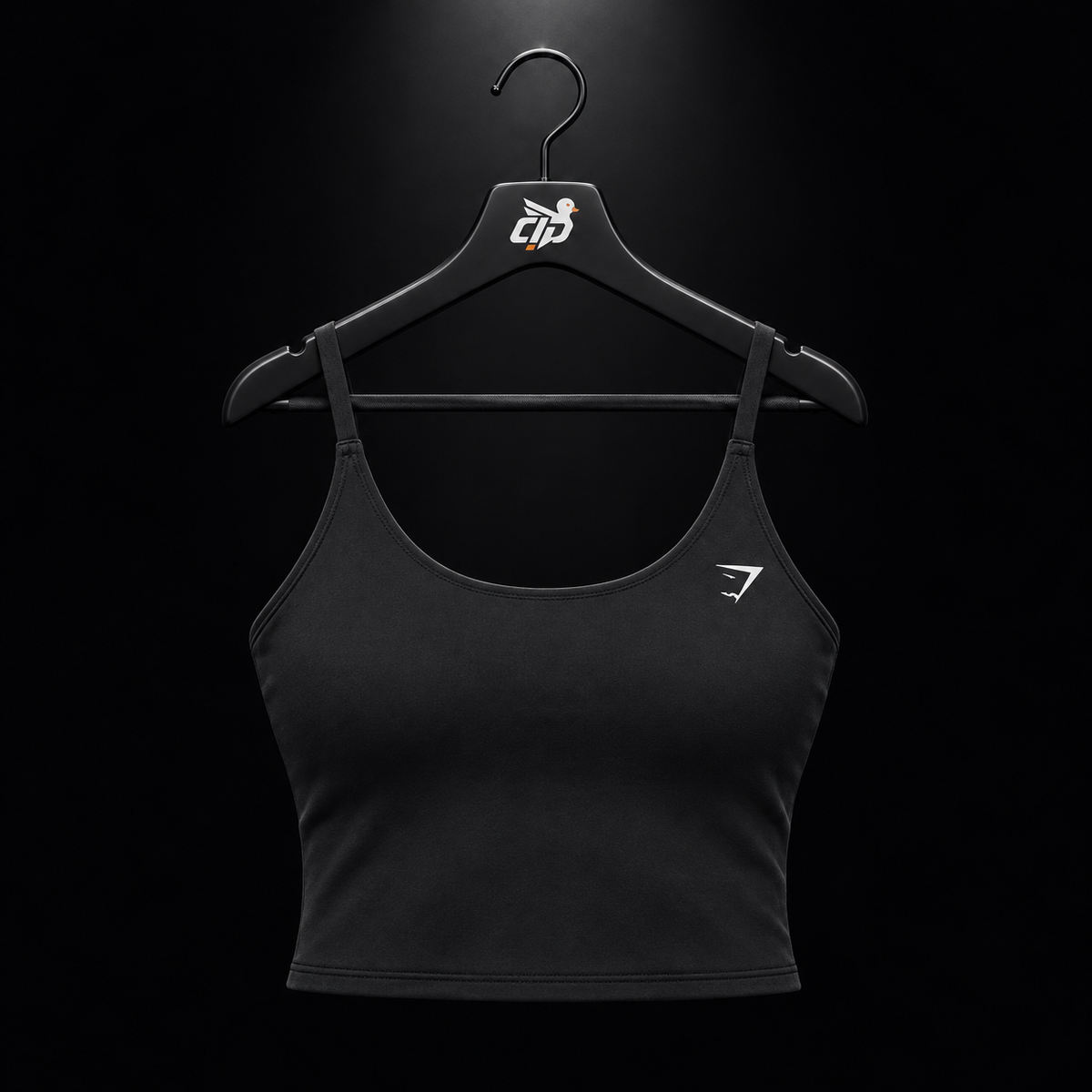 Gymshark Training Shelf Cami Tank Black, vista frontal — Crazy!Duck Hype