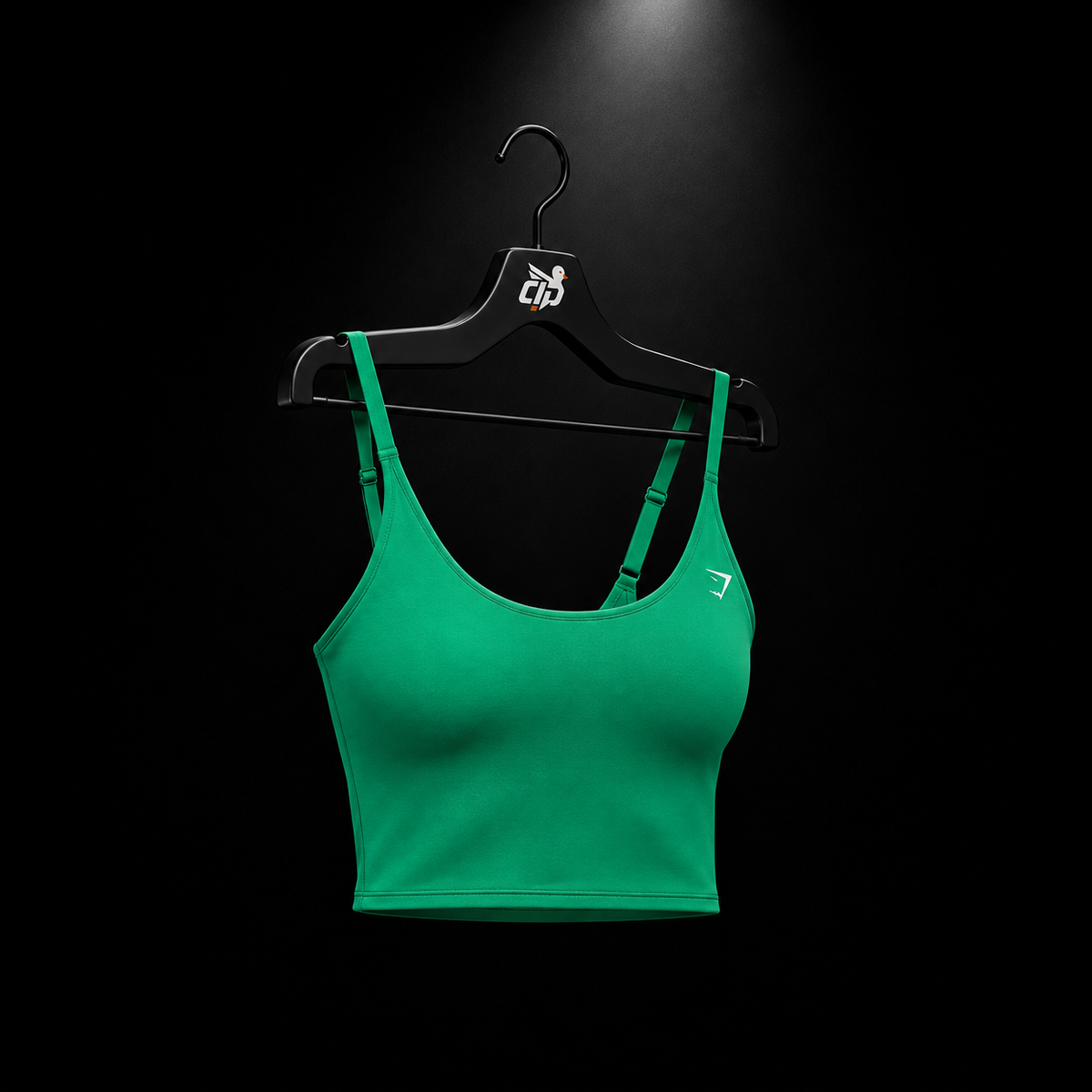 Gymshark Training Shelf Cami Tank Track Green, vista completa — Crazy!Duck Hype