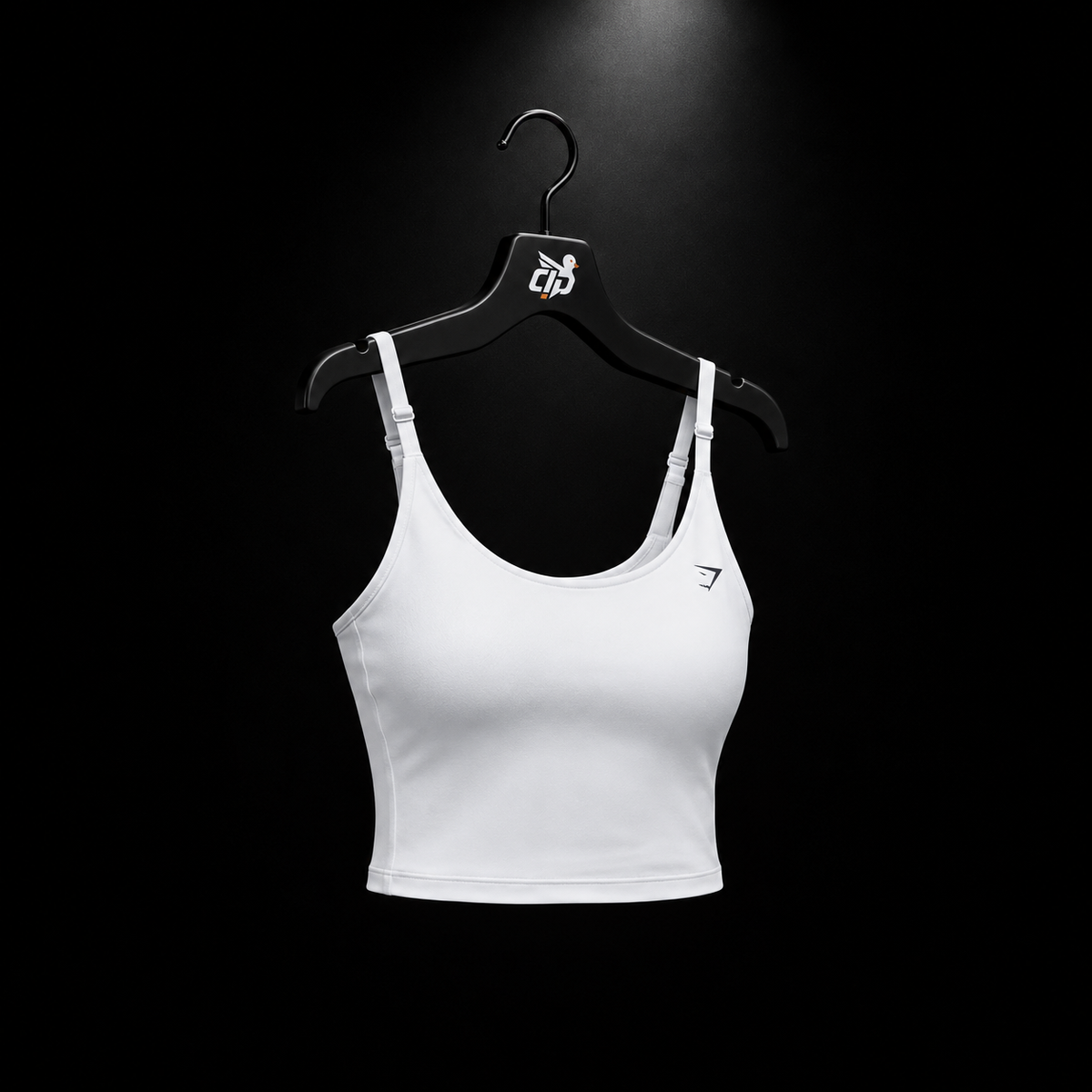 Gymshark Training Shelf Cami Tank White, vista completa — Crazy!Duck Hype