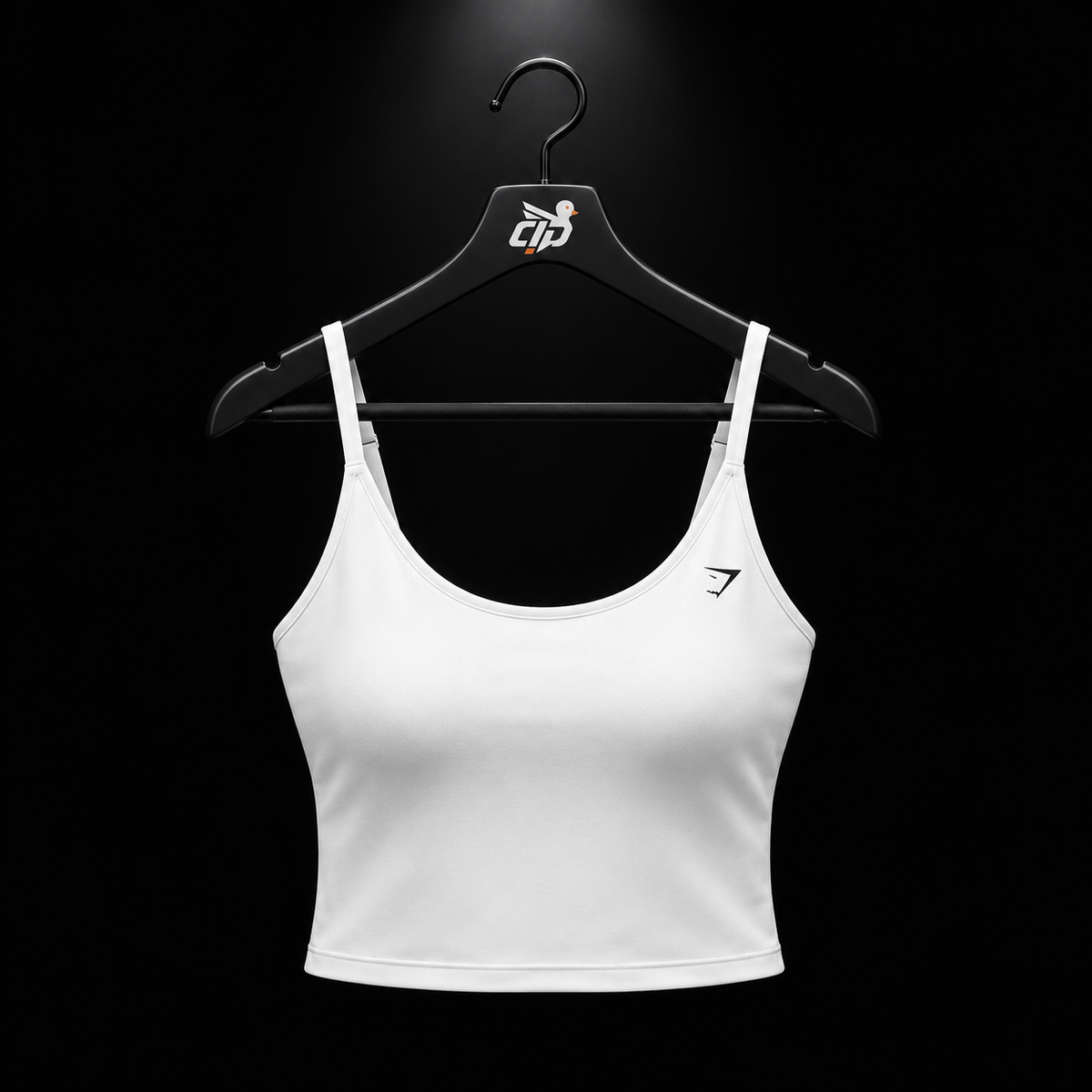 Gymshark Training Shelf Cami Tank White, vista frontal — Crazy!Duck Hype