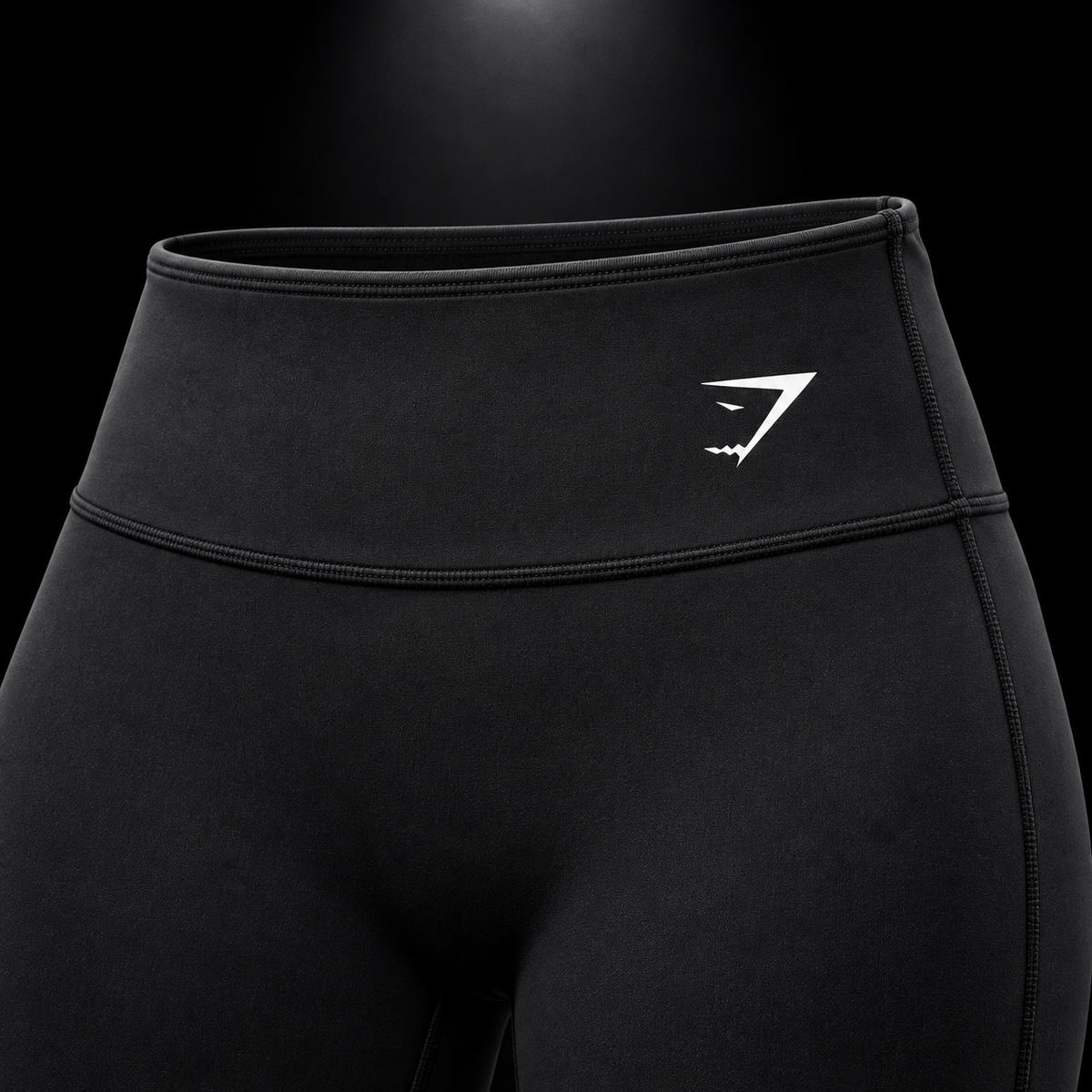 Gymshark Training Straight Leg Regular Leggings Black, detalle de pretina y ajuste — Crazy!Duck Hype