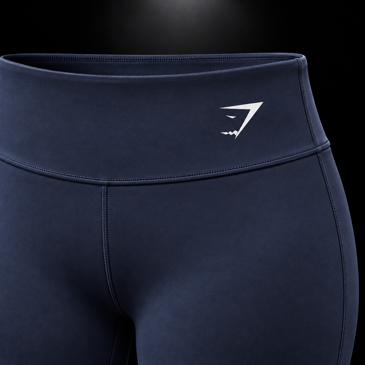 Gymshark Training Straight Leg Regular Leggings Heavy Blue, detalle de pretina y ajuste — Crazy!Duck Hype
