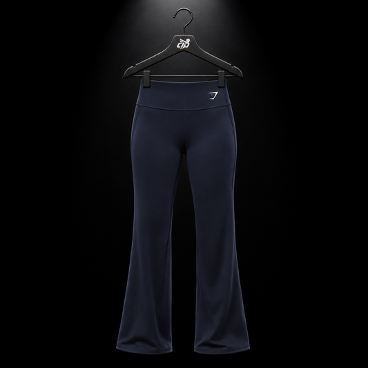 Gymshark Training Straight Leg Regular Leggings Heavy Blue, vista frontal — Crazy!Duck Hype