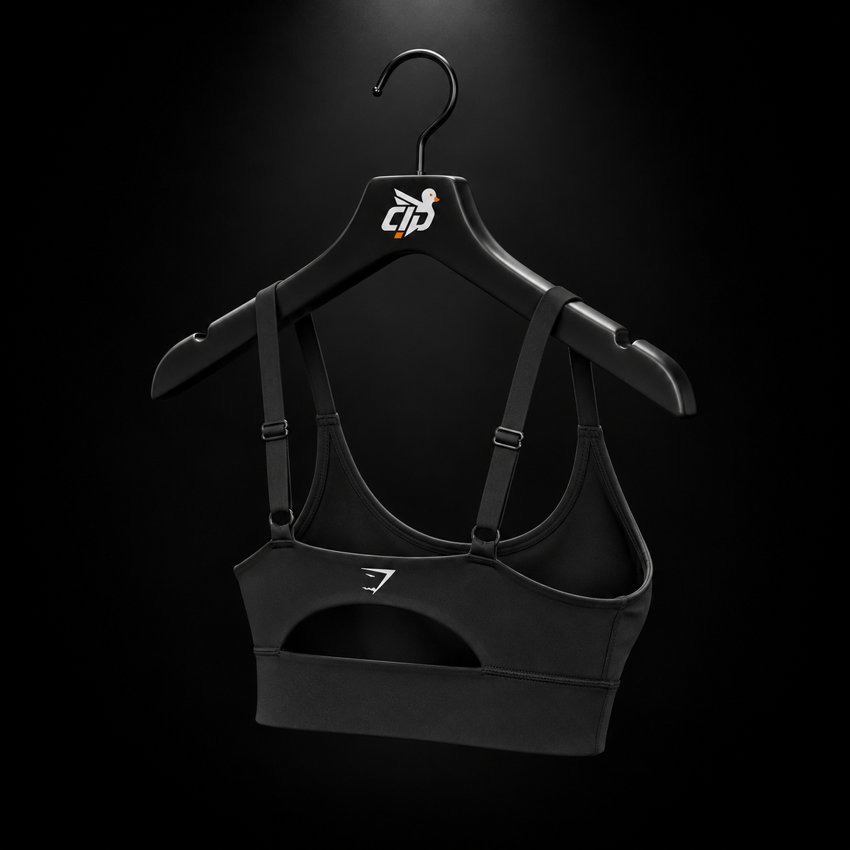 Gymshark Twist Front Sports Bra Black, vista trasera — Crazy!Duck Hype
