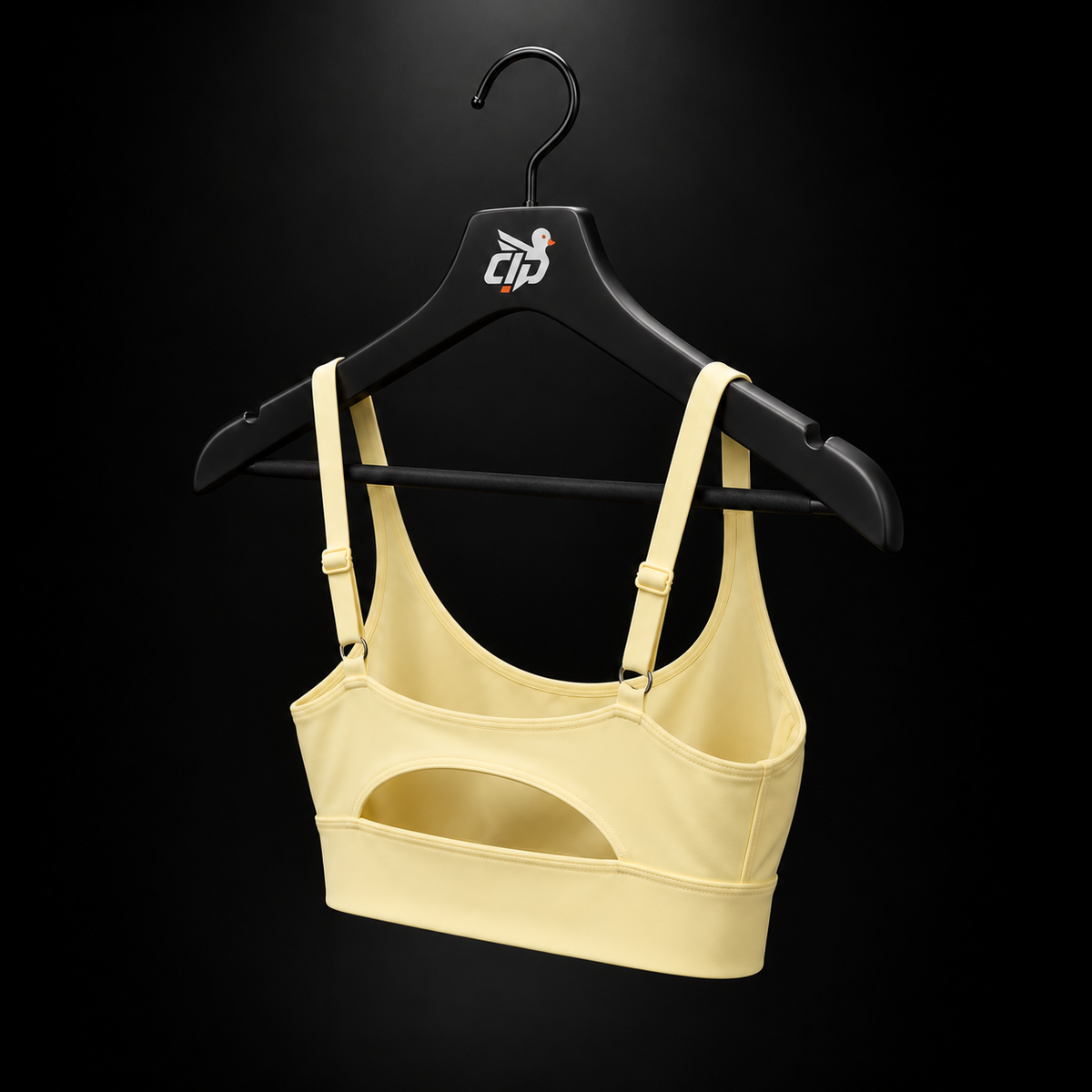 Gymshark Twist Front Sports Bra Butter Yellow, vista trasera — Crazy!Duck Hype