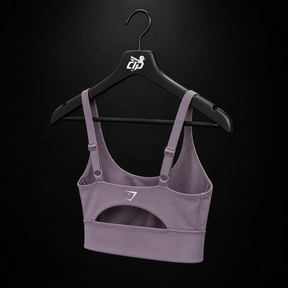 Gymshark Twist Front Sports Bra Dusk Purple, vista trasera — Crazy!Duck Hype