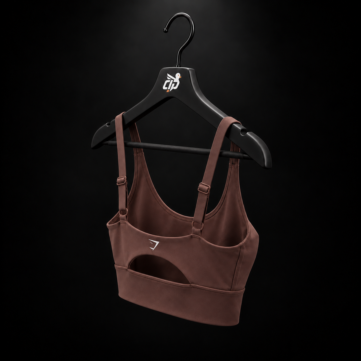 Gymshark Twist Front Sports Bra Espresso Brown, vista trasera — Crazy!Duck Hype