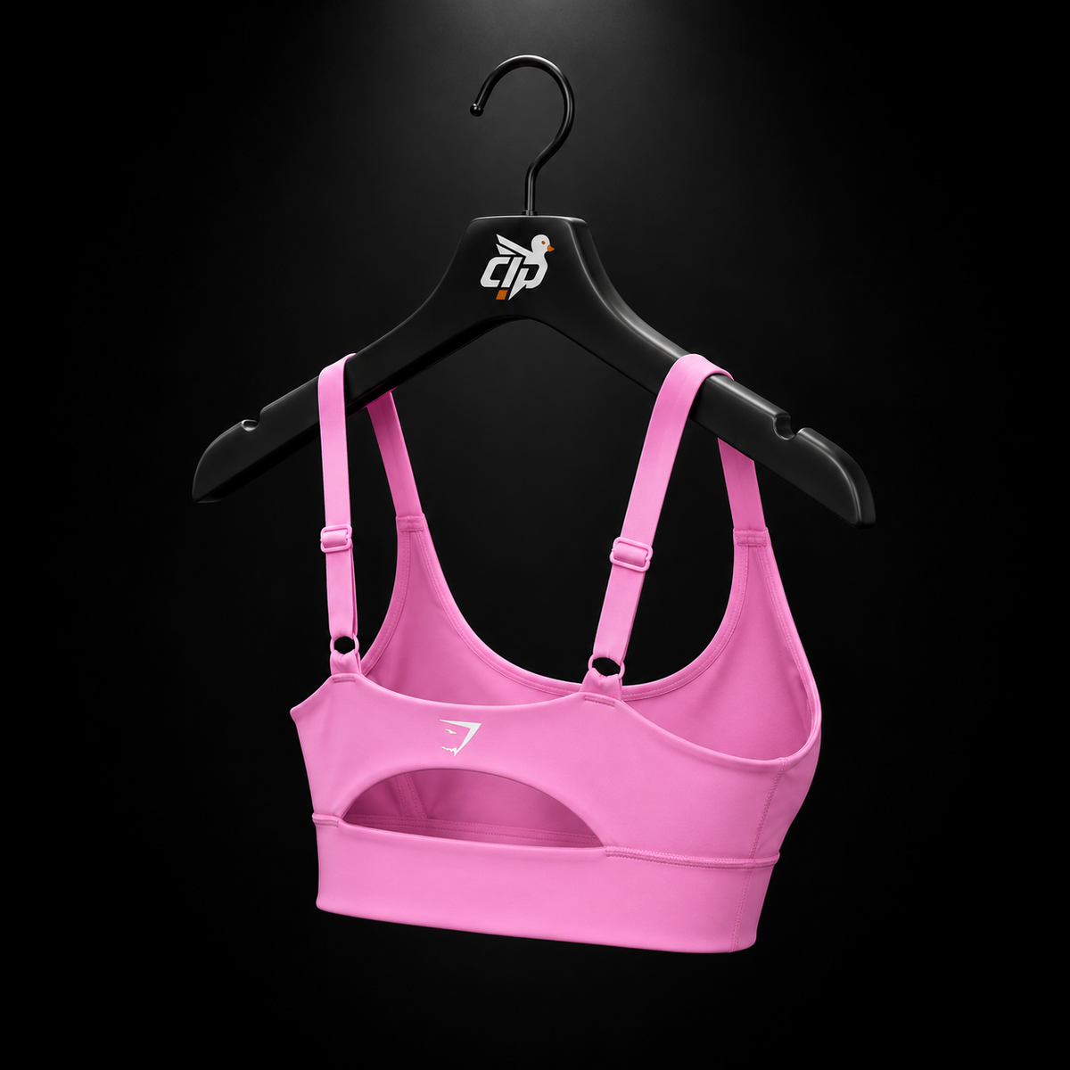 Gymshark Twist Front Sports Bra Focus Pink, vista trasera — Crazy!Duck Hype