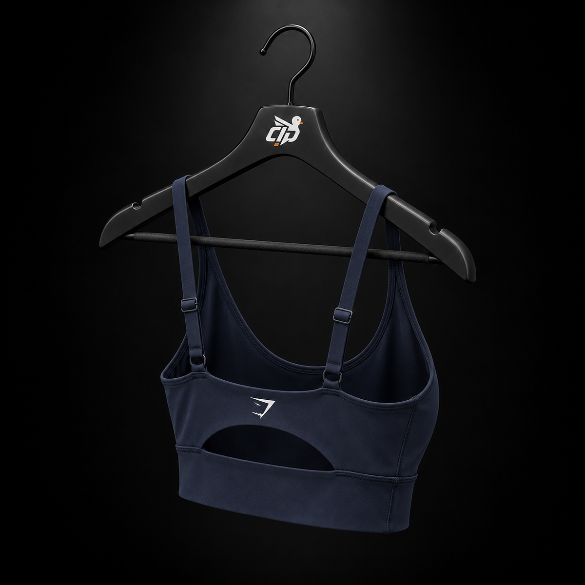 Gymshark Twist Front Sports Bra Heavy Blue, vista trasera — Crazy!Duck Hype