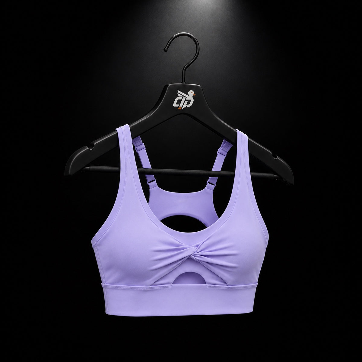Gymshark Twist Front Sports Bra Pace Purple, vista completa — Crazy!Duck Hype