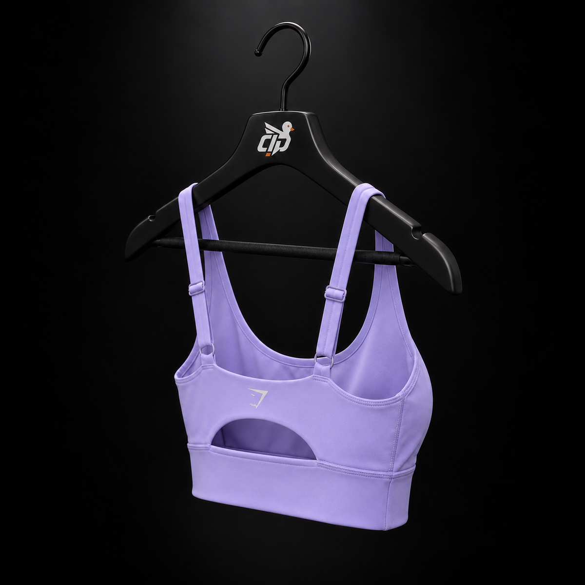 Gymshark Twist Front Sports Bra Pace Purple, vista trasera — Crazy!Duck Hype