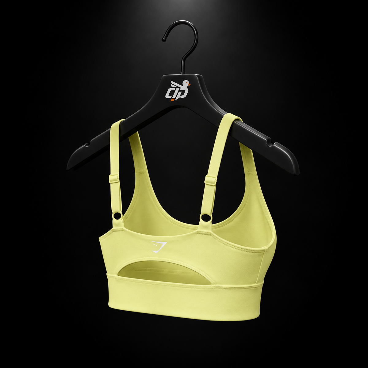Gymshark Twist Front Sports Bra Sorbet Yellow, vista trasera — Crazy!Duck Hype