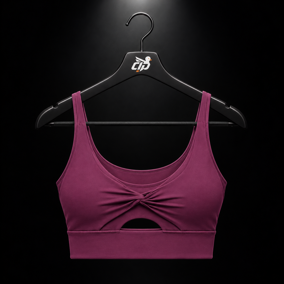 Gymshark Twist Front Sports Bra Strength Pink, vista frontal — Crazy!Duck Hype