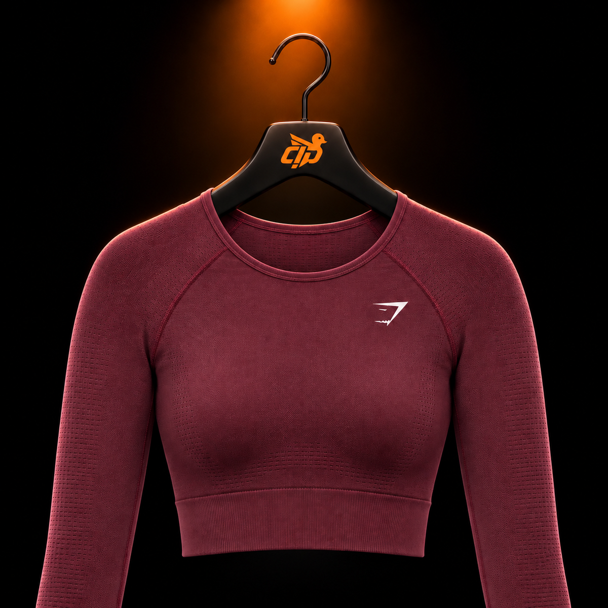 Gymshark Vital Seamless 2.0 Crop Top Baked Maroon/Marl con presentación de producto — Crazy!Duck Hype
