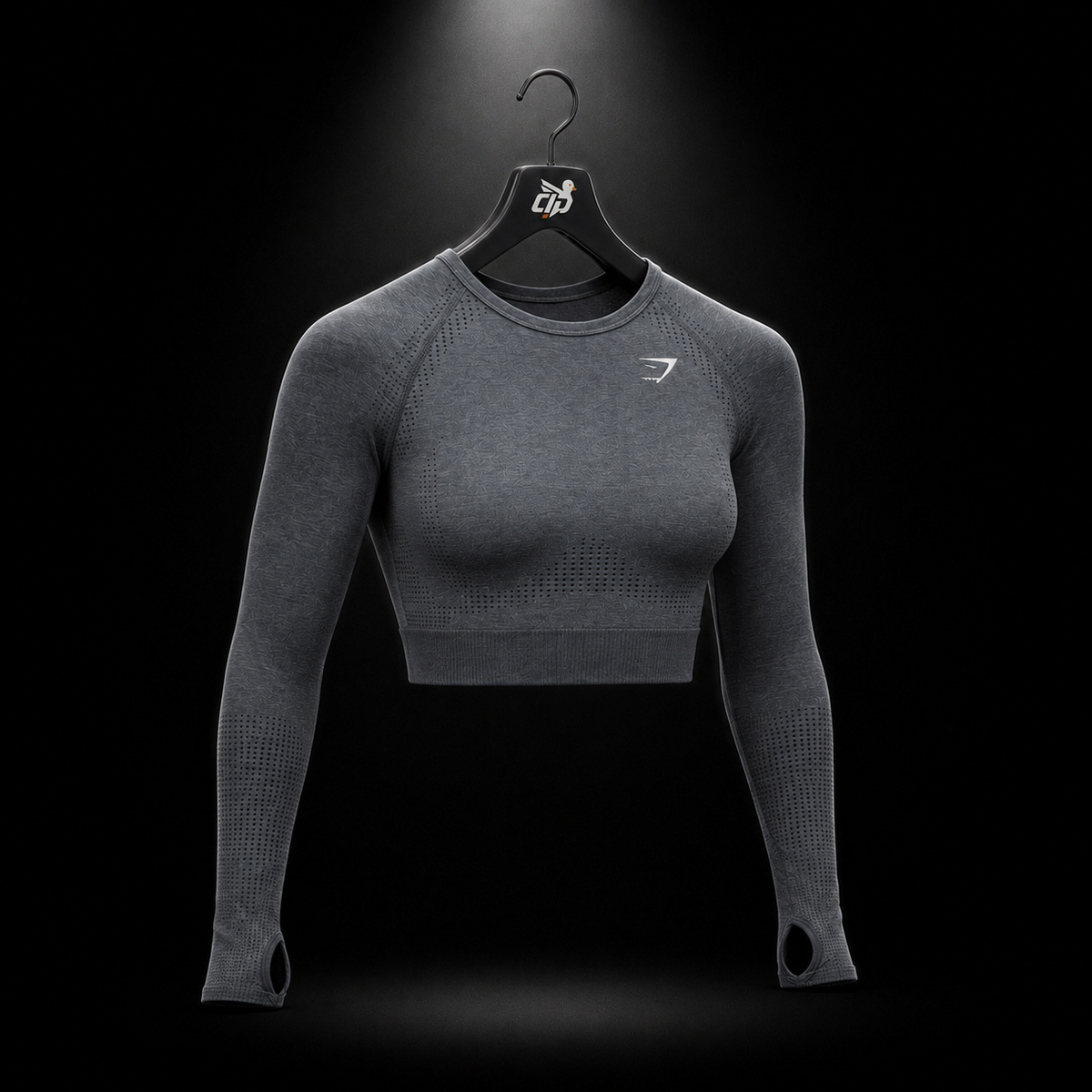 Gymshark Vital Seamless 2.0 Crop Top Grey, vista completa — Crazy!Duck Hype