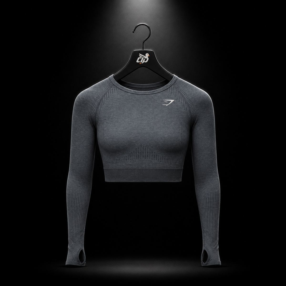 Gymshark Vital Seamless 2.0 Crop Top Grey, vista frontal — Crazy!Duck Hype