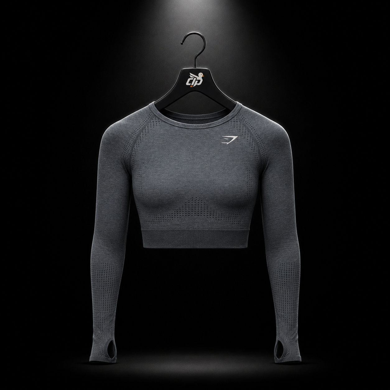 Gymshark Vital Seamless 2.0 Crop Top Grey, vista frontal — Crazy!Duck Hype