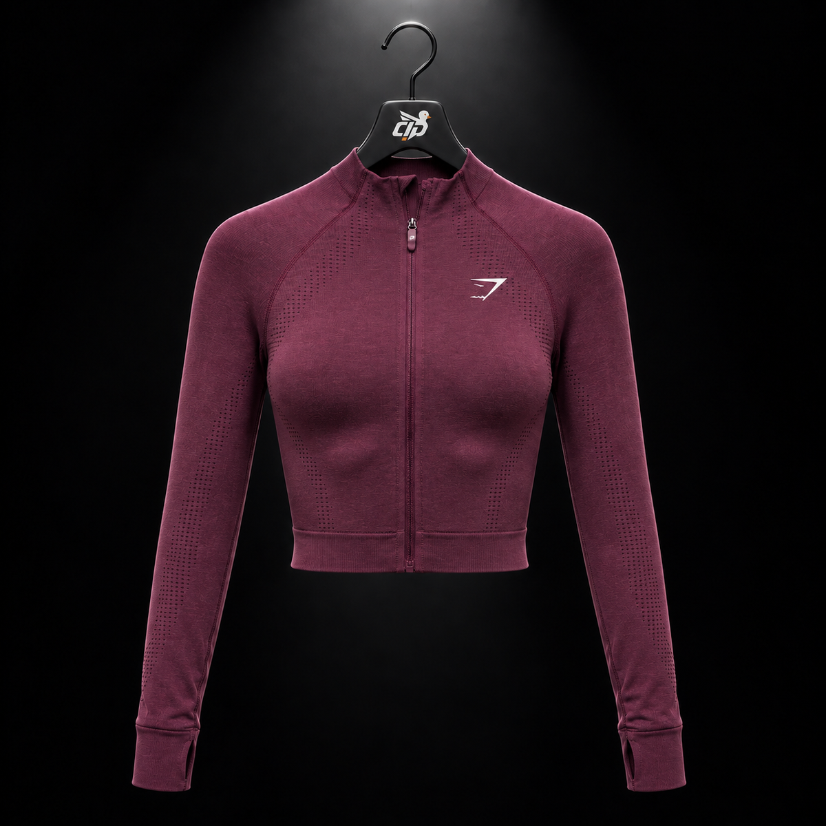 Gymshark Vital Seamless Midi Zip 2.0 Pullover Strength Pink/Marl, vista frontal — Crazy!Duck Hype
