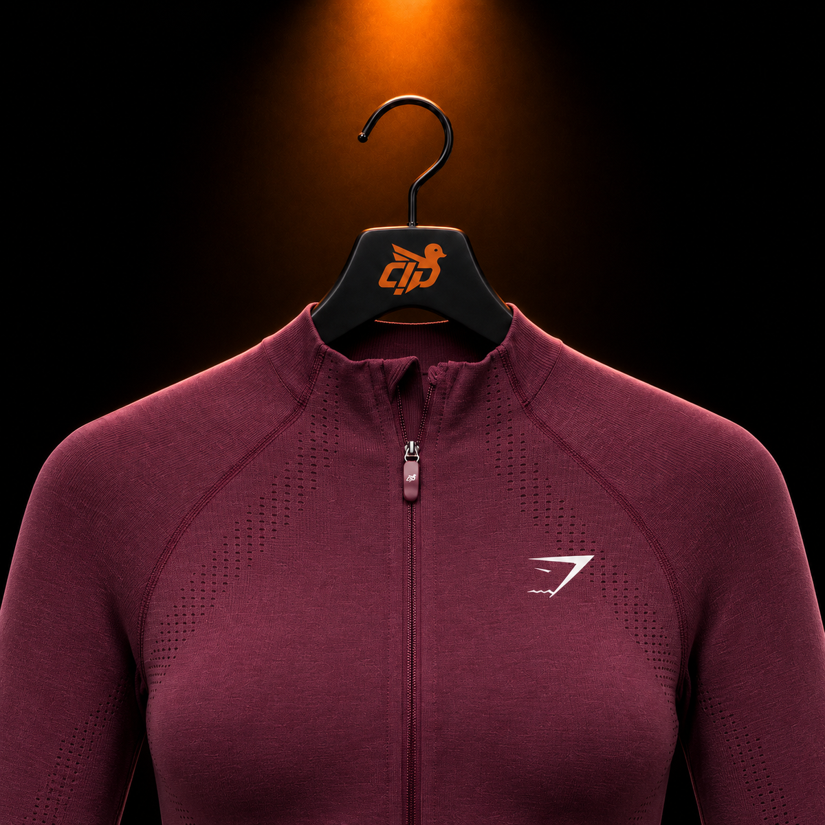 Gymshark Vital Seamless Midi Zip 2.0 Pullover Strength Pink/Marl con presentación de producto — Crazy!Duck Hype