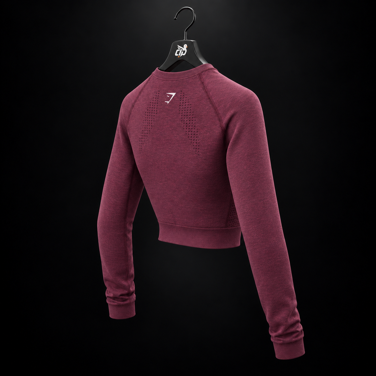 Gymshark Vital Seamless Midi Zip 2.0 Pullover Strength Pink/Marl, vista trasera — Crazy!Duck Hype
