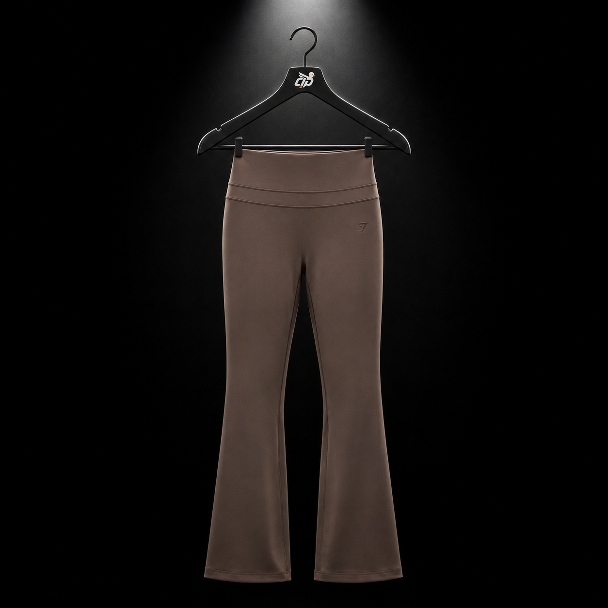 Gymshark Whitney Flared Leggings Soft Brown, vista frontal — Crazy!Duck Hype