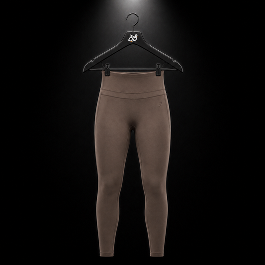 Gymshark Whitney Leggings Soft Brown, vista frontal — Crazy!Duck Hype