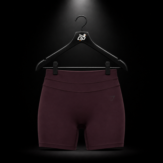 Gymshark Whitney Shorts Cherry Purple, vista frontal — Crazy!Duck Hype