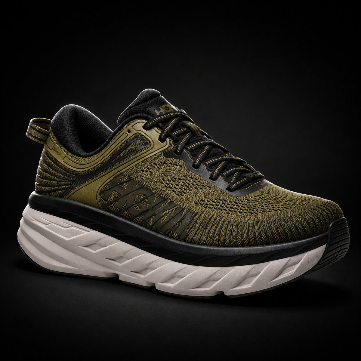 Hoka Bondi 7 Black Brown, vista frontal — Crazy!Duck Hype