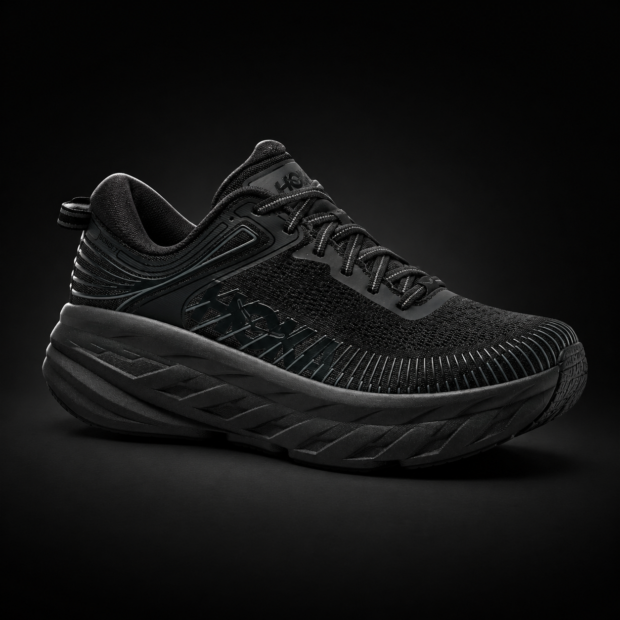 Hoka Bondi 7 Black, vista frontal — Crazy!Duck Hype