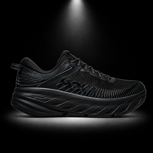 Hoka Bondi 7 Black, vista lateral — Crazy!Duck Hype