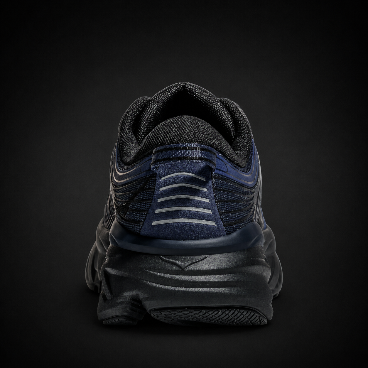 Hoka Bondi 7 Black Navy, vista trasera — Crazy!Duck Hype
