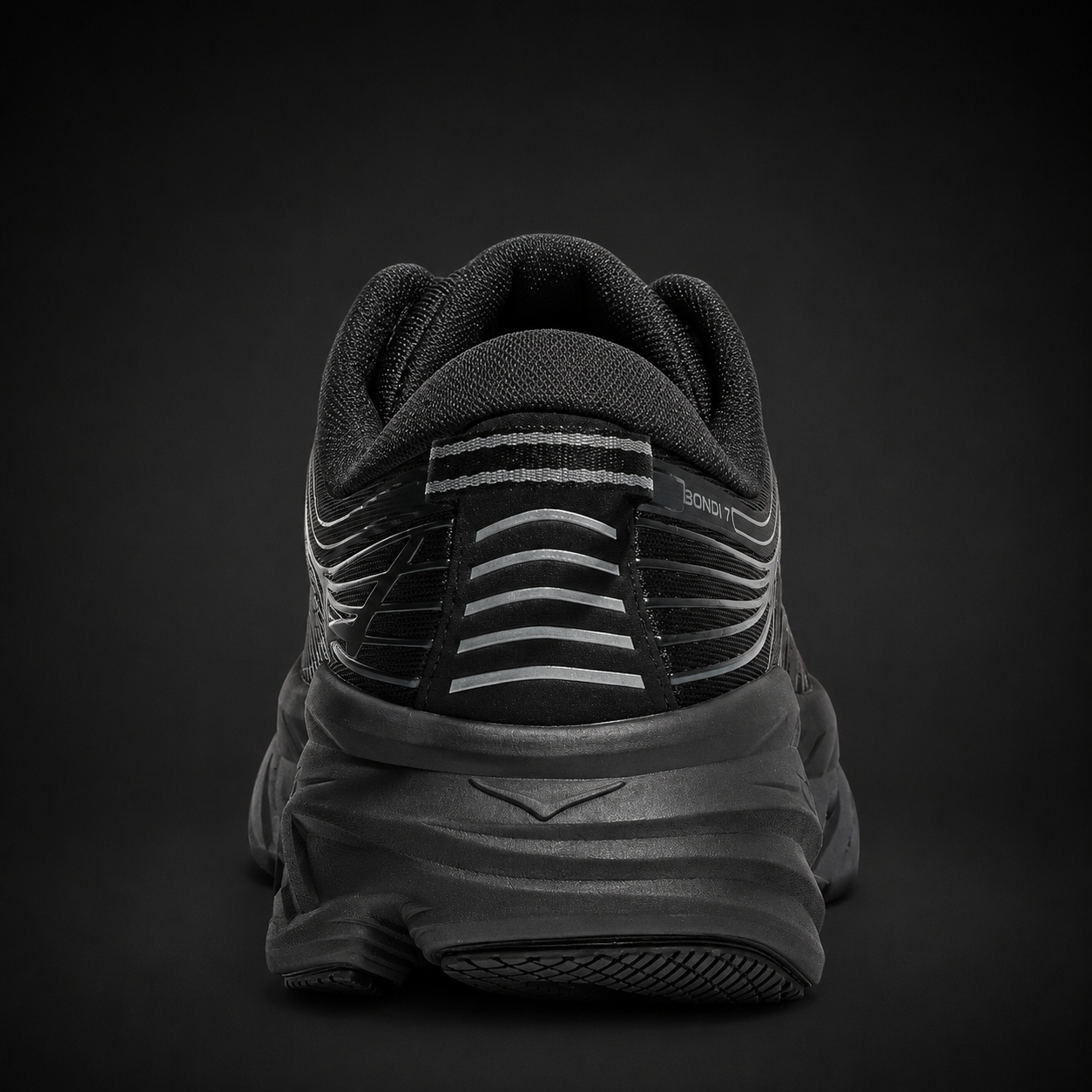 Hoka Bondi 7 Black, vista trasera — Crazy!Duck Hype