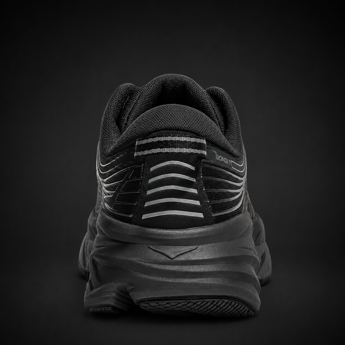 Hoka Bondi 7 Black, vista trasera — Crazy!Duck Hype