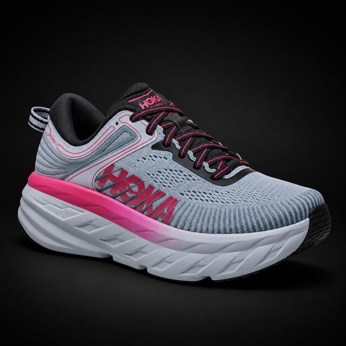 Hoka Bondi 7 Mineral Blue, vista frontal — Crazy!Duck Hype