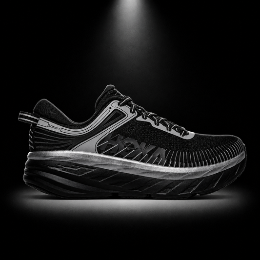 Hoka Bondi 7 Silver Black, vista lateral — Crazy!Duck Hype