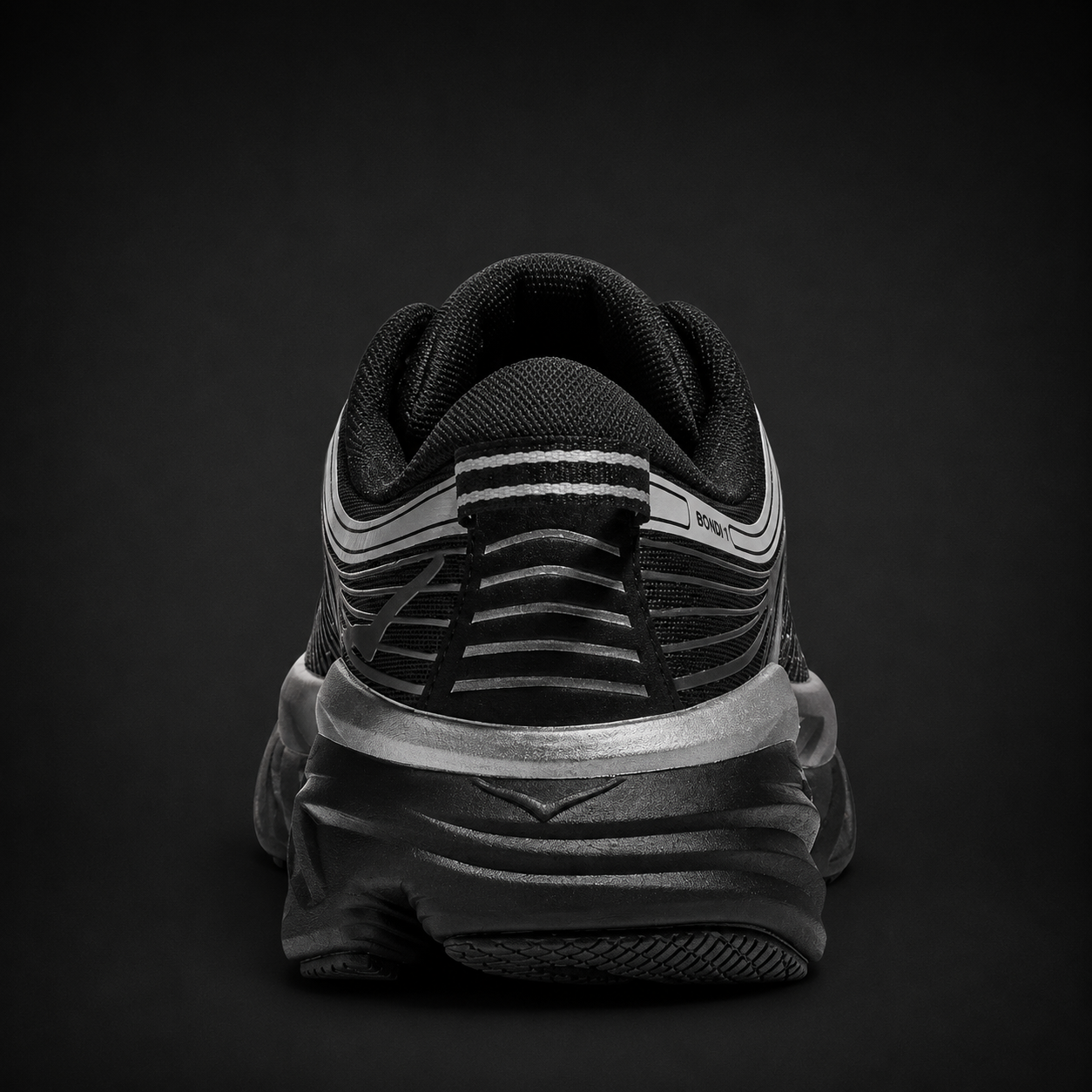 Hoka Bondi 7 Silver Black, vista trasera — Crazy!Duck Hype