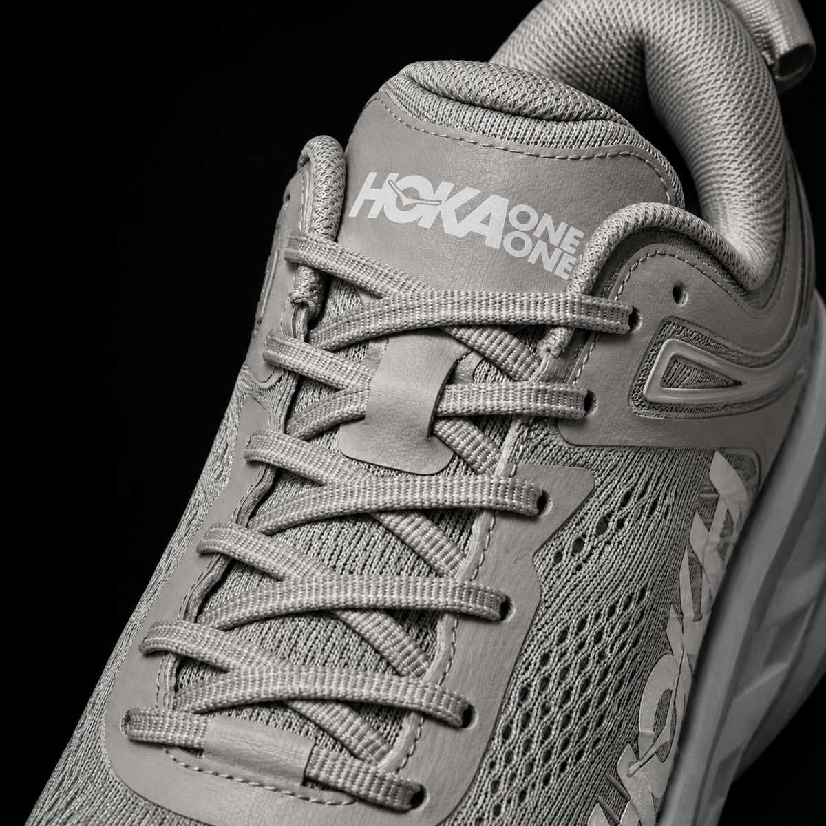 Hoka Bondi 7 White Harbor Mist, detalle de agujetas — Crazy!Duck Hype