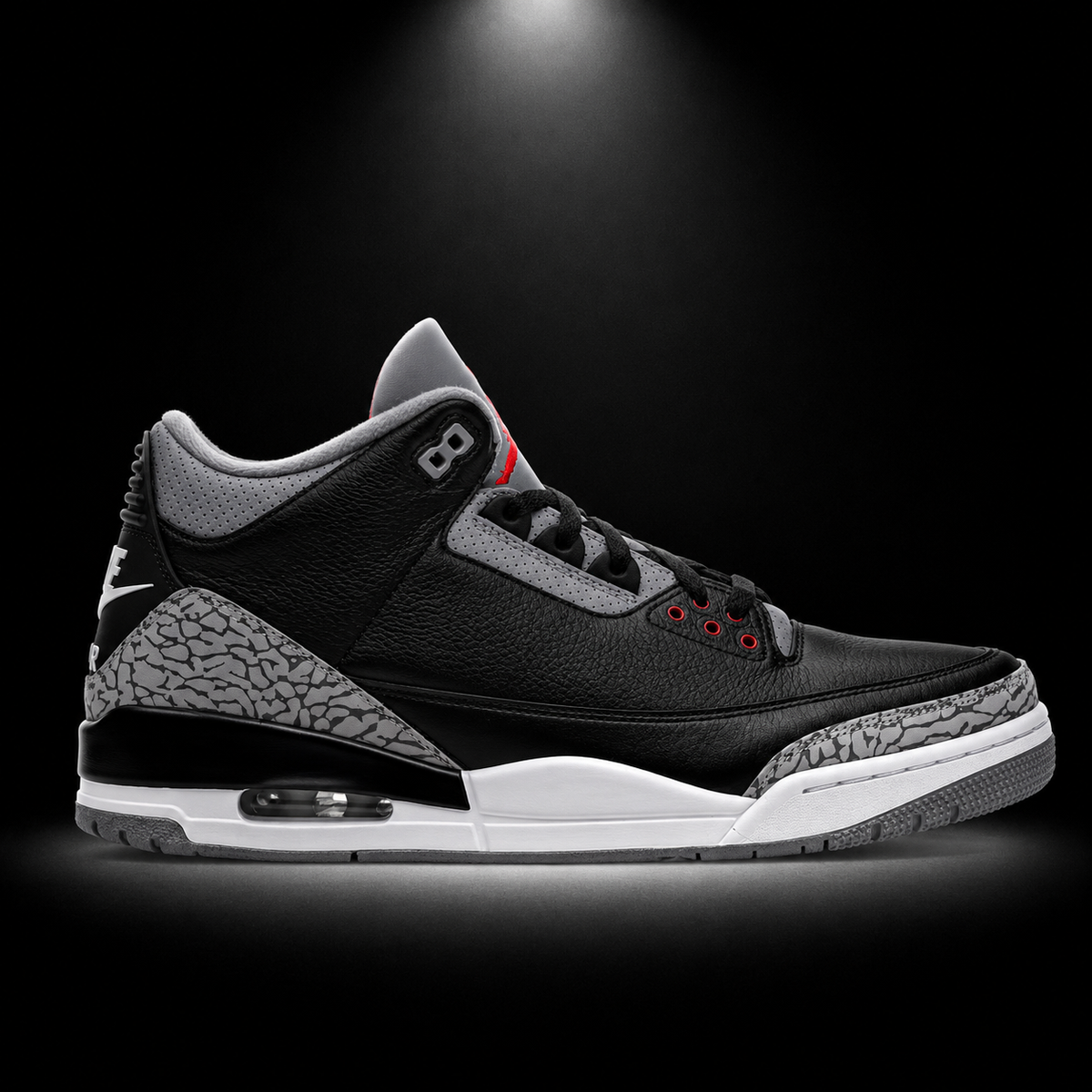 Jordan 3 Retro Black Cement, vista lateral — Crazy!Duck Hype