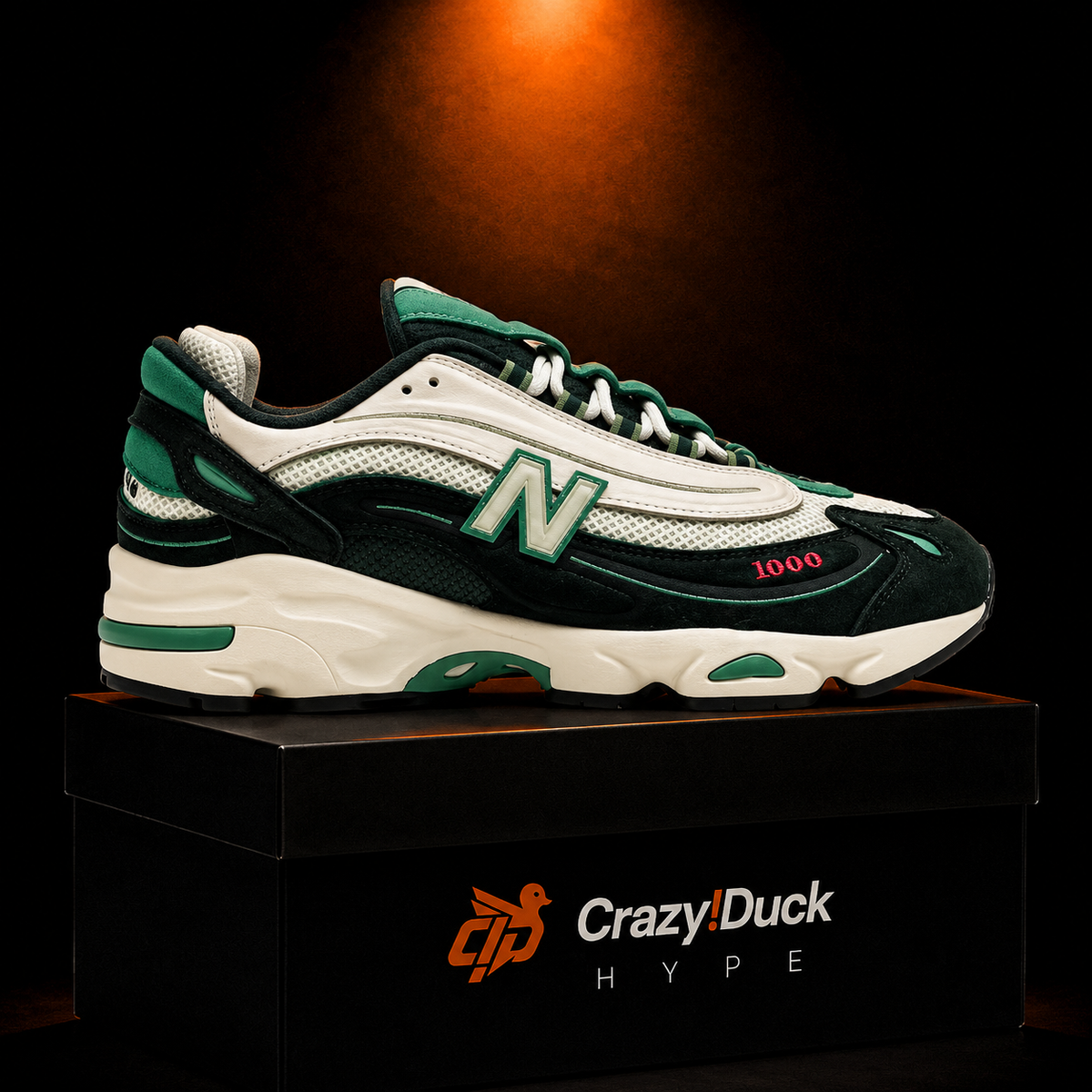 New Balance 1000 Meadow Mist con empaque — Crazy!Duck Hype