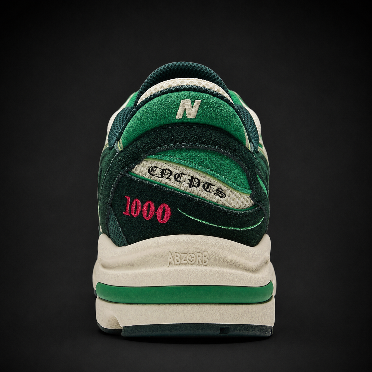 New Balance 1000 Meadow Mist, vista trasera — Crazy!Duck Hype